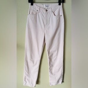 Reformation Cream Colored High Rise Denim Jeans Size: 24